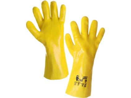 101 canis cxs tekplast rukavice pro chemicke prace s kyselinami louhy zlute
