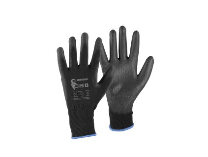 CANIS CXS BRITA Black pracovní rukavice povrstvené černé 1 pár (Velikost 9)