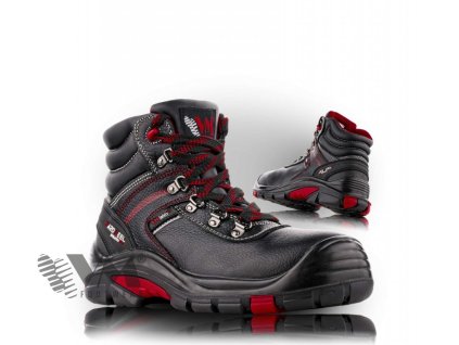 VM Footwear Obuv NORWICH 5070-S3 kotník černá/červená (Velikost 39 AKCE)