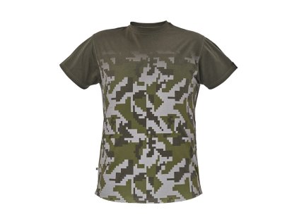 Cerva Tričko pánské s krátkým rukávem NEURUM Camouflage Olivová (Velikost 3XL)