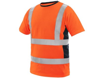 CANIS CXS EXETER výstražné pánské tričko oranžová-modrá (Velikost 3XL)