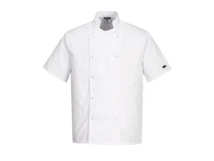 Portwest Rondon Cumbria Chefs C733WHR s krátkým rukávem na patentky bílá (Velikost 4XL)
