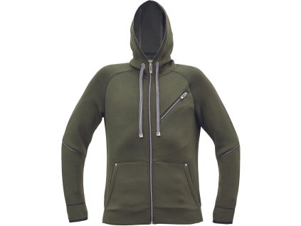 Cerva NEURUM pánská mikina s kapucí olivová (Velikost 3XL AKCE)