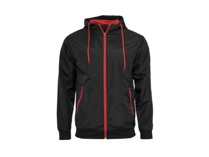 Build your Brand BY 016 pánská větrovka black/red (Velikost 5XL)