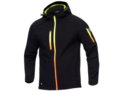 ARDON CREATRON Pánská softshellová bunda černá - neon H6697 (Velikost 4XL)