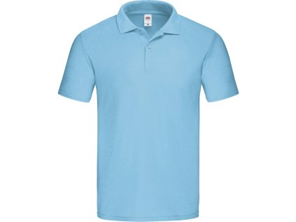 Fruit of the Loom 16.3050 – pánská pique polokošile světle modrá (Velikost 3XL)