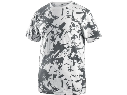 CANIS CXS MERLIN Pánské tričko krátký rukáv bílá/šedá (Velikost 3XL)
