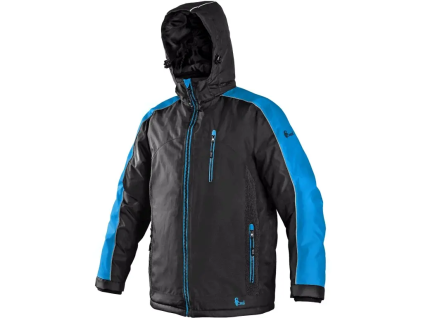 CANIS CXS BRIGHTON pánská zimní bunda černá/modrá (Velikost 4XL)
