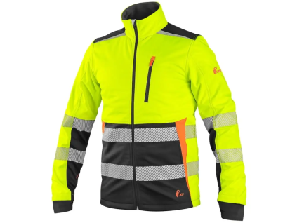CANIS CXS BENSON pánská výstražná softshellová bunda žlutá/černá (Velikost 5XL)