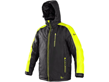 CANIS CXS BRIGHTON pánská zimní bunda černá/žlutá (Velikost 4XL)
