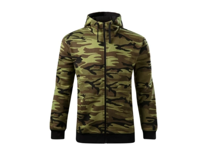 malfini camo zipper panska maskacova mikina zelena