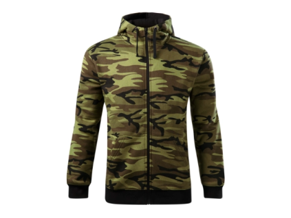 Malfini CAMO ZIPPER C19 pánská mikina maskáčová/zelená (Velikost 3XL)