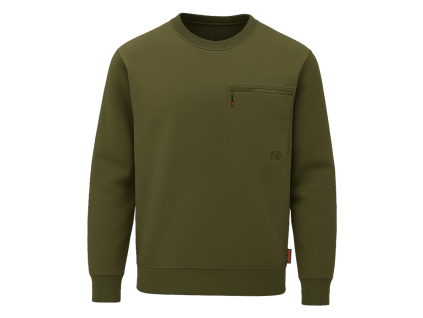 BENNON SELENA SWEATSHIRT KHAKI - Pánská mikina bez kapuce khaki (Velikost 4XL)