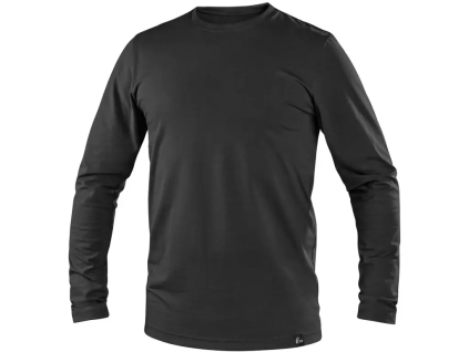 CANIS CXS SIMON - Pánské bavlněné tričko s dlouhým rukávem - černé (Velikost 5XL)