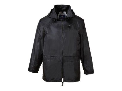 PORTWEST CLASSIC S440 - Nepromokavá lehká bunda do deště s kapucí - černá (Velikost 7XL)