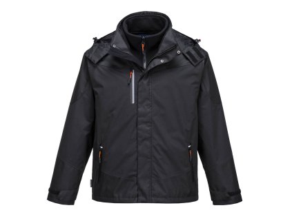 PORTWEST RADIAL S553 - Nepromokavá prodyšná bunda 3v1 s odnímatelným fleecem - černá (Velikost 6XL)