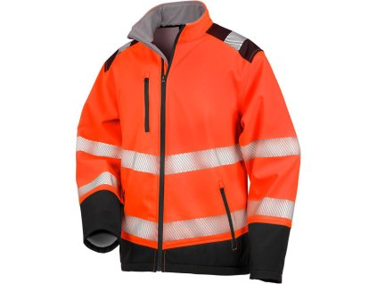RESULT R476X - Pánská reflexní softshellová bunda Hi-Vis - oranžová (Velikost 4XL)