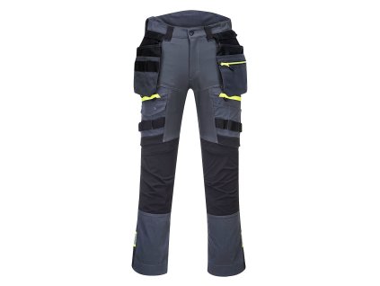 PORTWEST DX4 HOLSTER DX440 - Strečové slim fit montérky s odepínacími kapsami - ocelově šedá (Velikost 48)