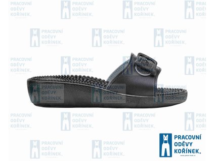Obuv FUSSBETT pantofel masážní jednopáskový černá (Velikost 42)