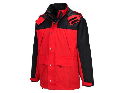 PORTWEST ORKNEY S532 - Nepromokavá prodyšná bunda 3v1 s odnímatelným fleecem - červená (Velikost 3XL)