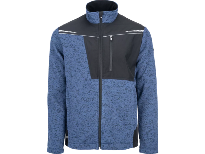 ČERVA STIRLING STRETCH - Pánský pracovní svetr na zip s kapsami - modrý (Velikost 4XL)