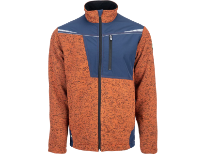 ČERVA STIRLING STRETCH - Pánský pracovní svetr na zip s kapsami - oranžový (Velikost 4XL)