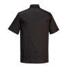 Portwest Rondon C734BKR Kent Chefs s krátkým rukávem černá na knoflíky (Velikost 4XL)