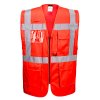 PORTWEST BERLIN S476 - Reflexní manažerská vesta - červená (Velikost 3XL)